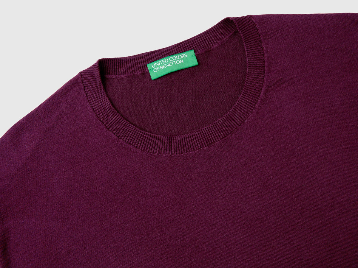 Maglia girocollo in misto cotone leggero