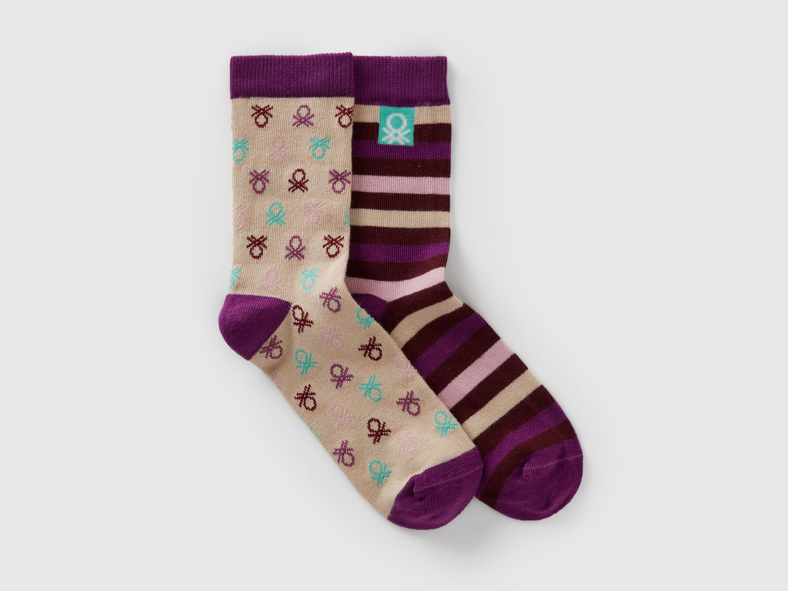 Due paia di calzini fantasia da bambino multi-color | Benetton Outlet