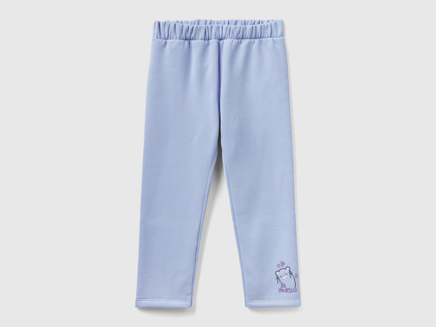 Leggings caldi con stampa glitter da bimba lilla | Benetton Outlet