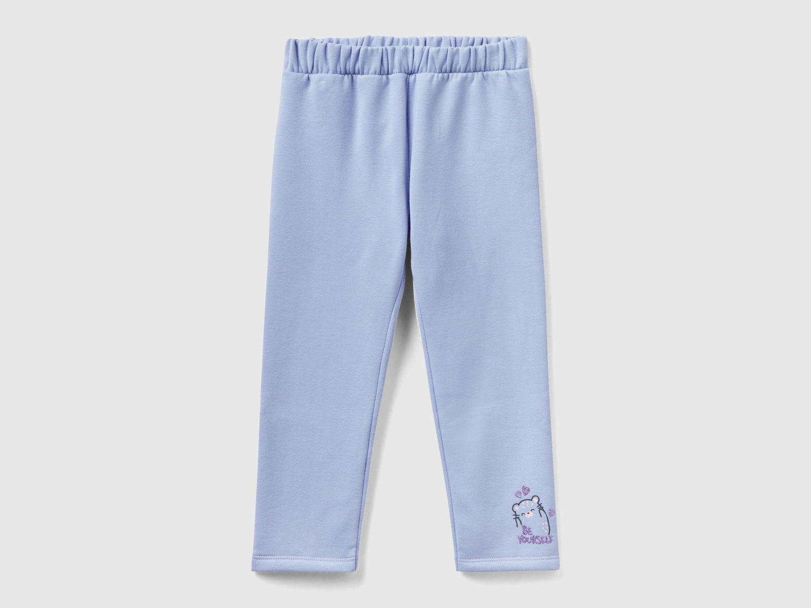 Leggings caldi con stampa glitter da bimba lilla | Benetton Outlet