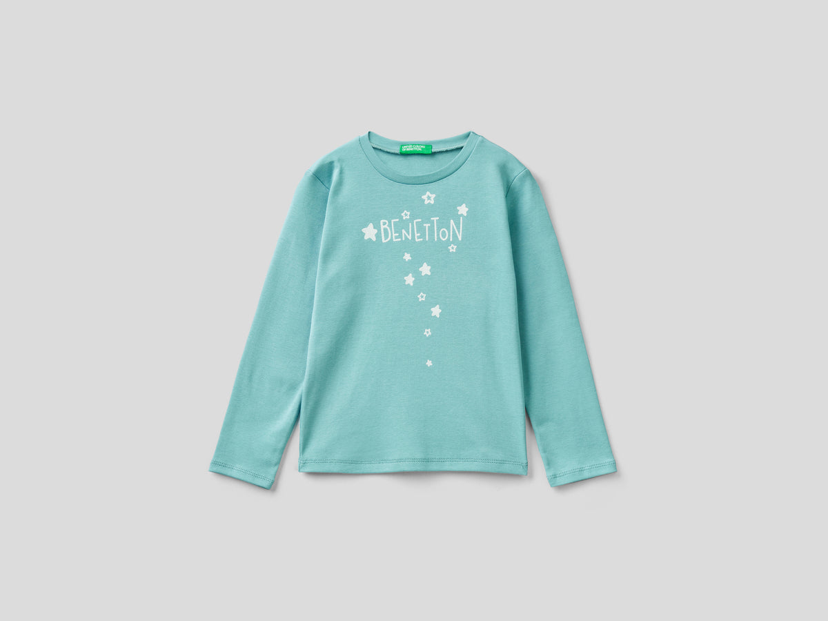T-shirt manica lunga in cotone