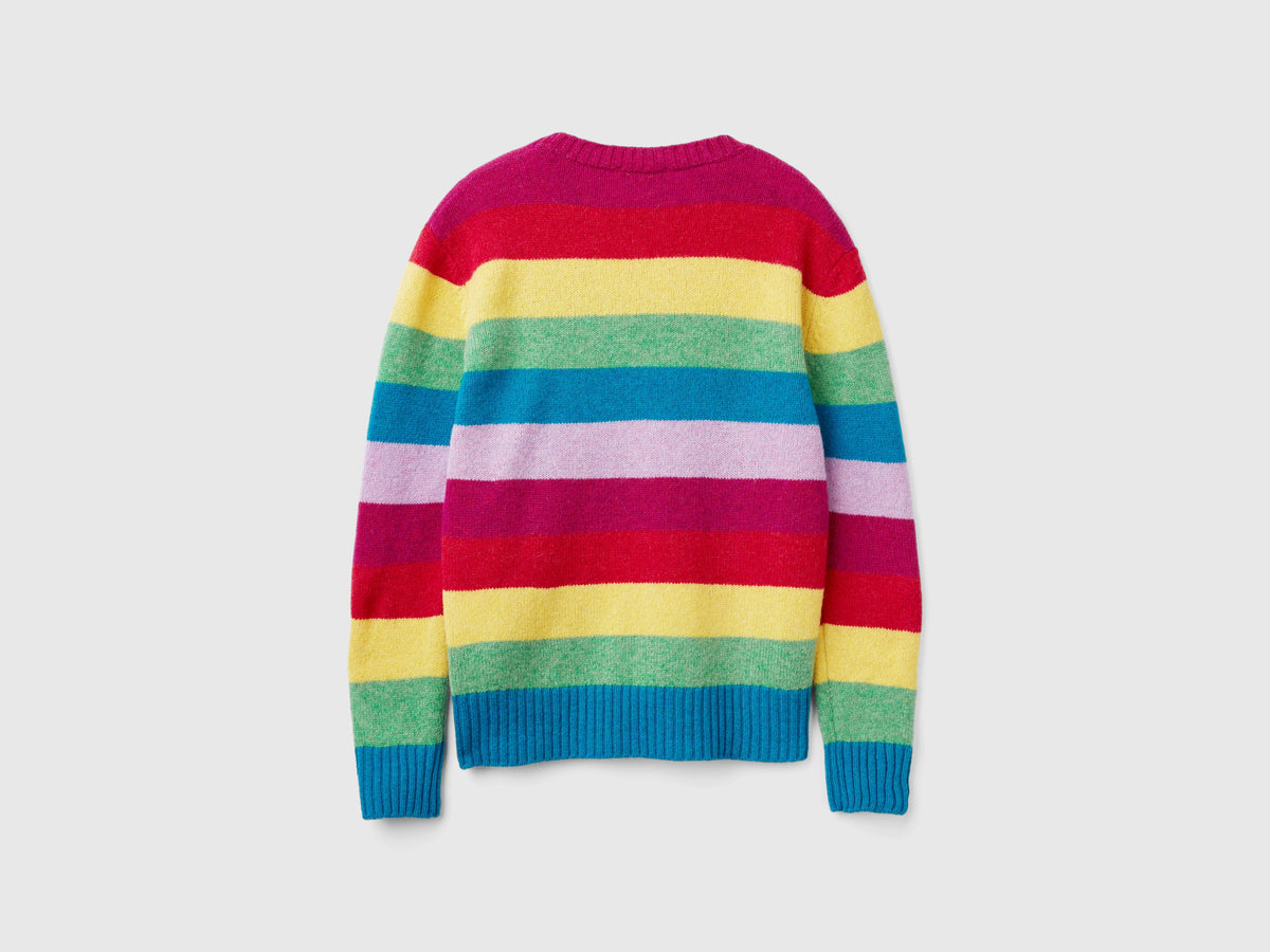 Maglia a righe in pura lana Shetland