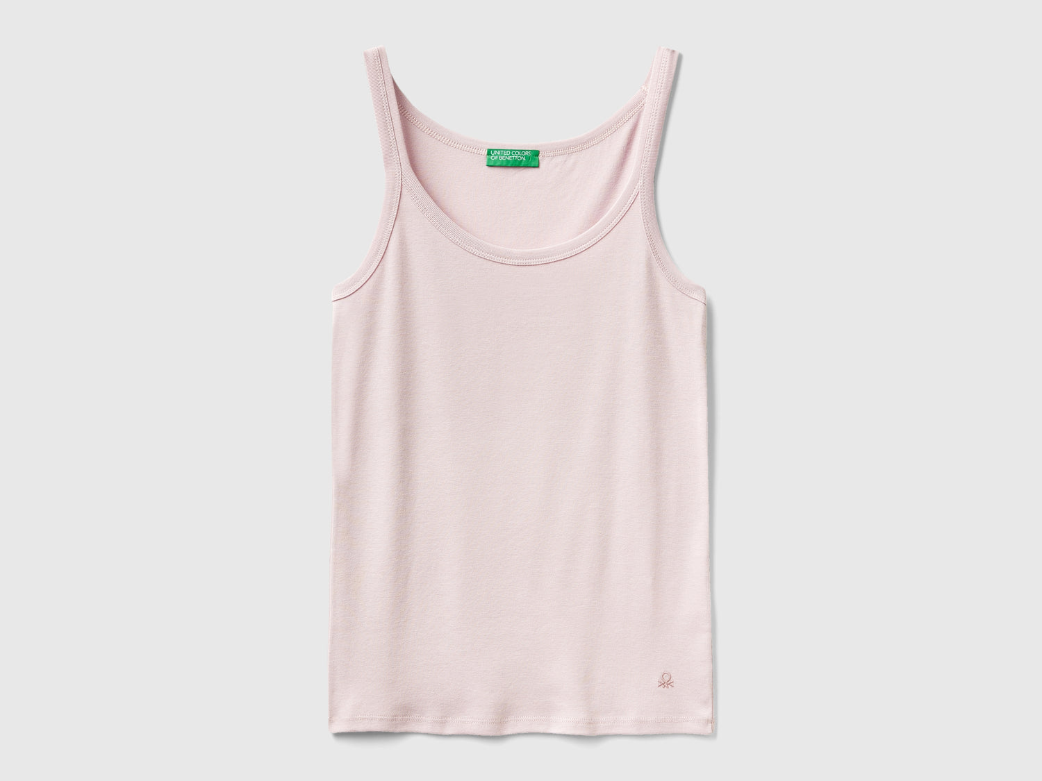 Canotta a costine da donna rosa tenue | Benetton Outlet
