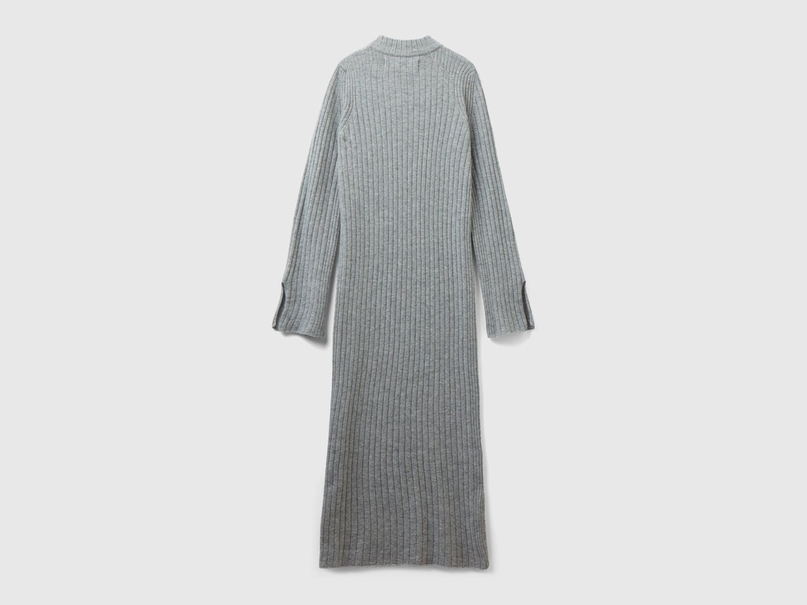 Vestito in maglia con spacchi da donna grigio chiaro 2 | Benetton Outlet