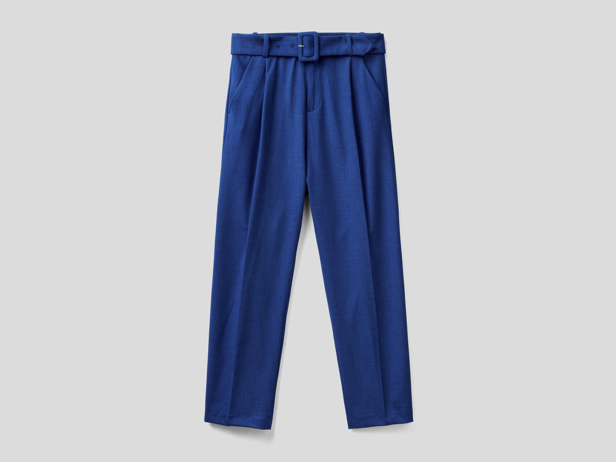 Pantaloni a vita alta con cintura