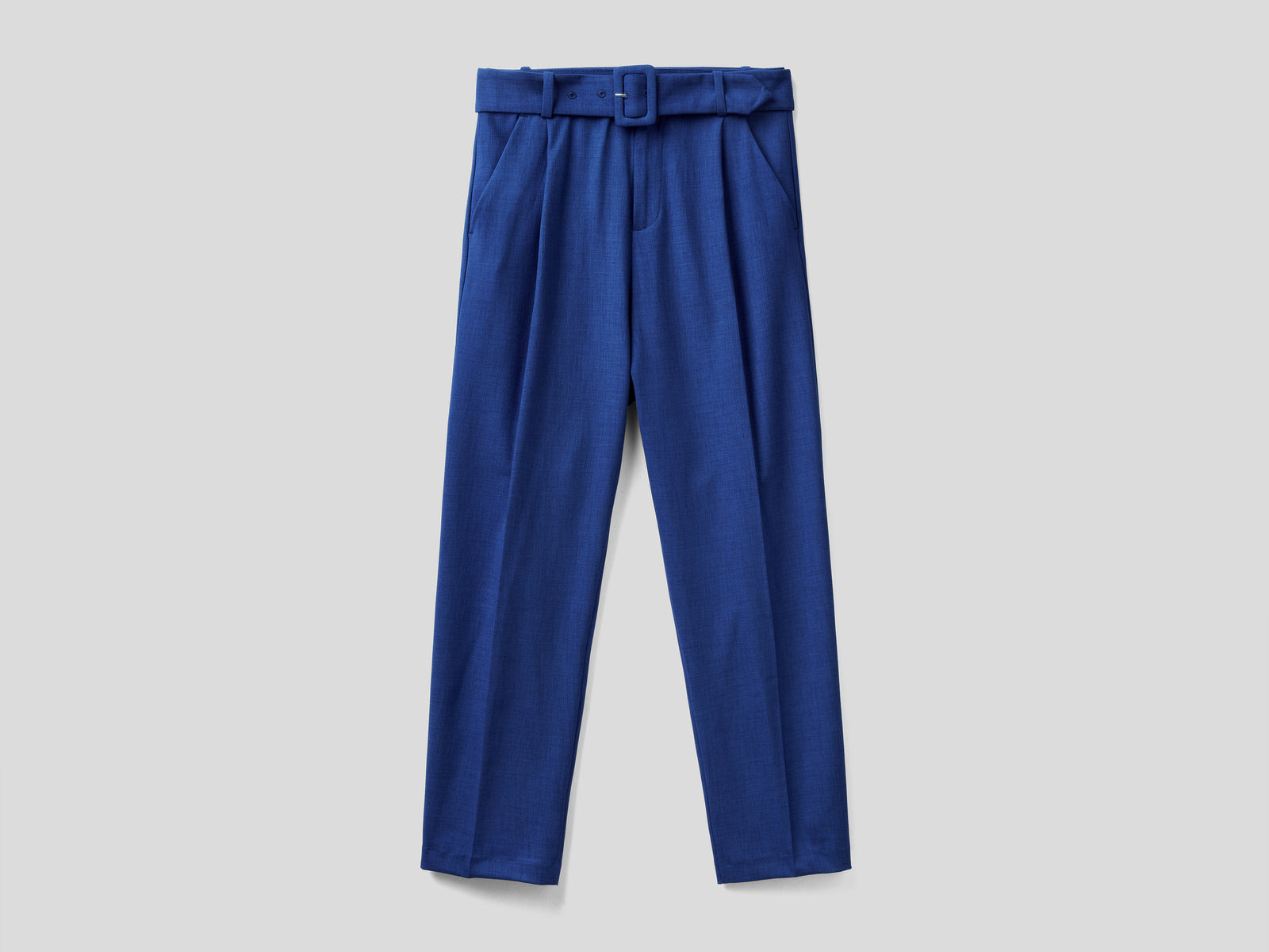 Pantaloni a vita alta con cintura da donna avio | Benetton Outlet