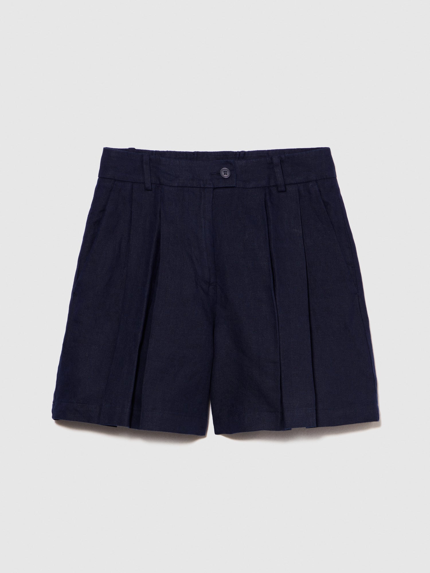 Shorts 100% lino da donna blu scuro | Sisley Outlet