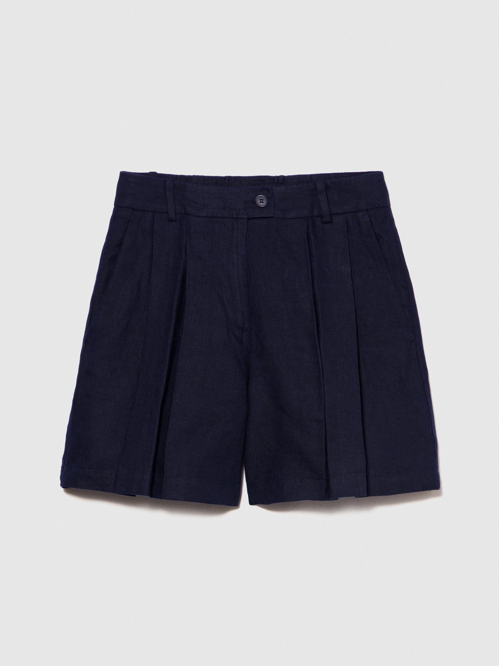 Shorts 100% lino da donna blu scuro | Sisley Outlet