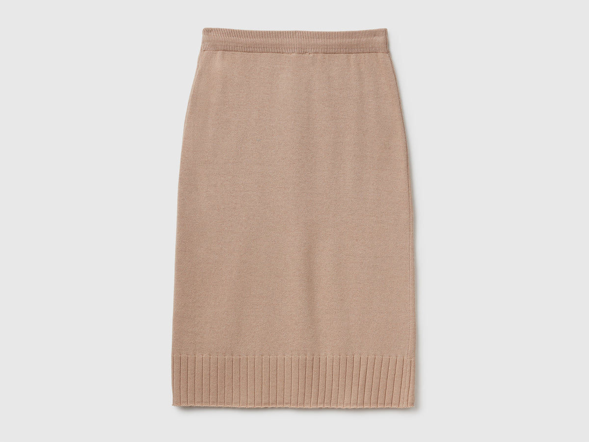 Gonna midi in misto cashmere