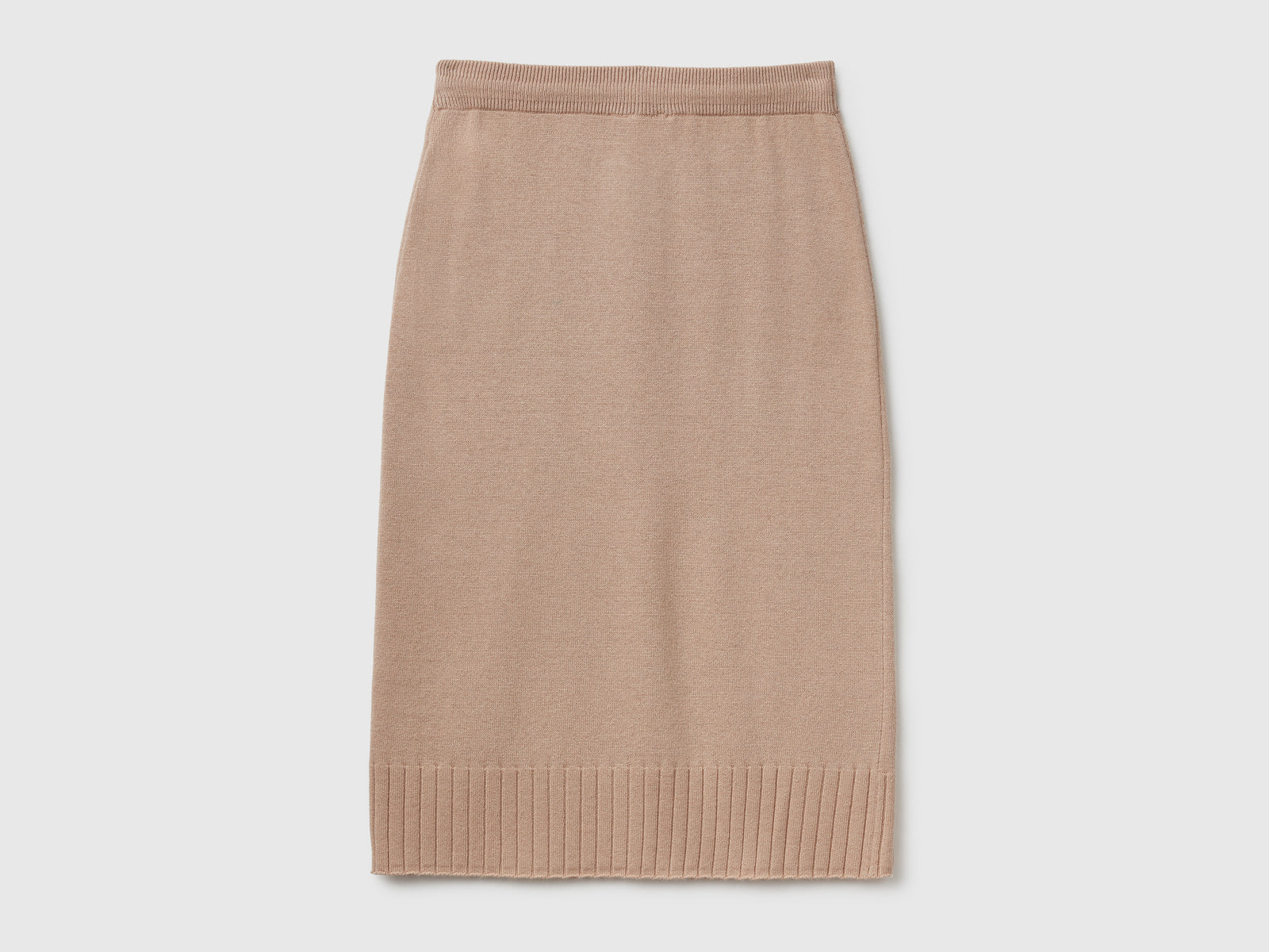 Gonna midi in misto cashmere da donna beige 2 | Benetton Outlet