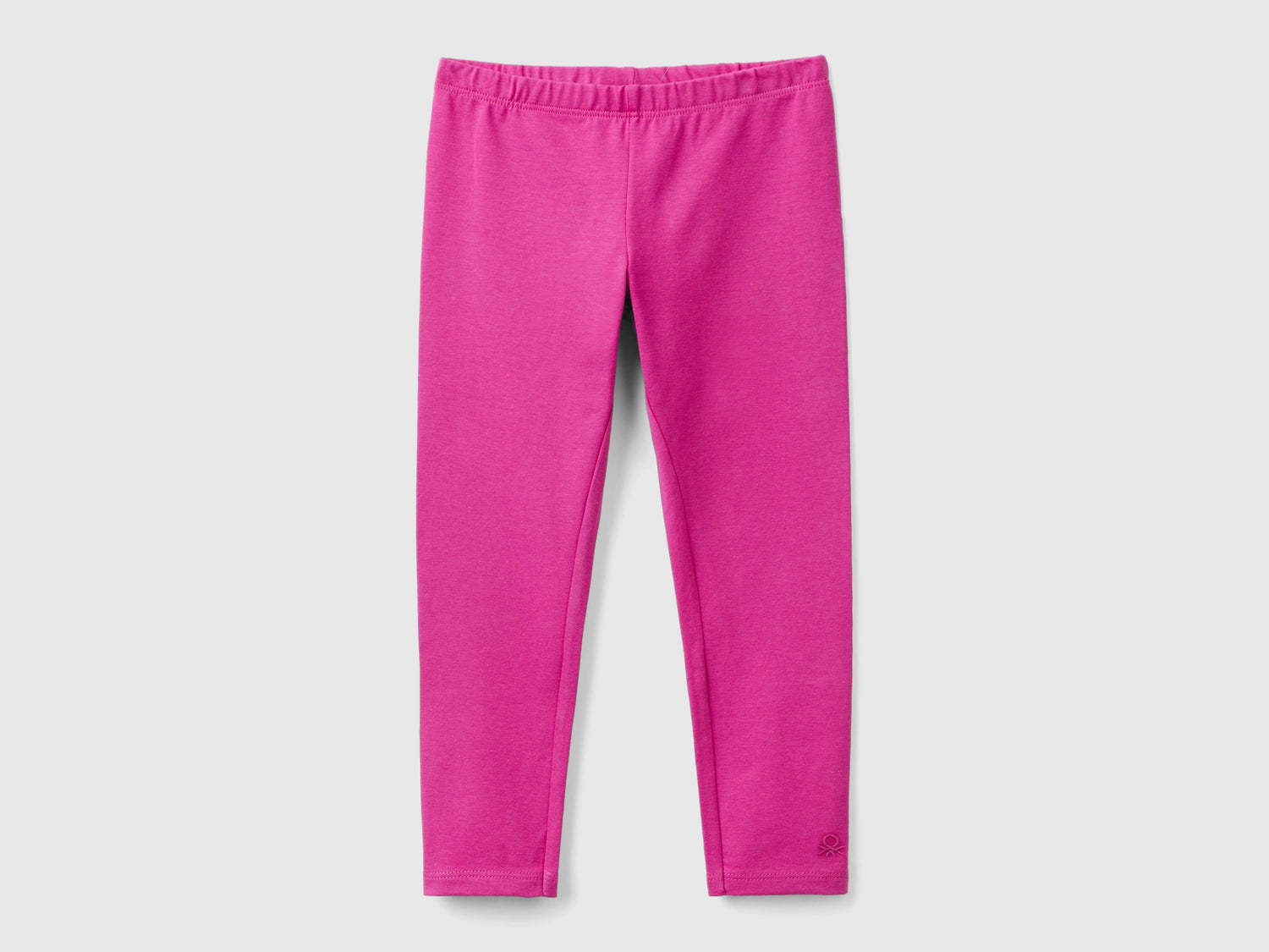Leggings in cotone stretch da bimba fucsia | Benetton Outlet