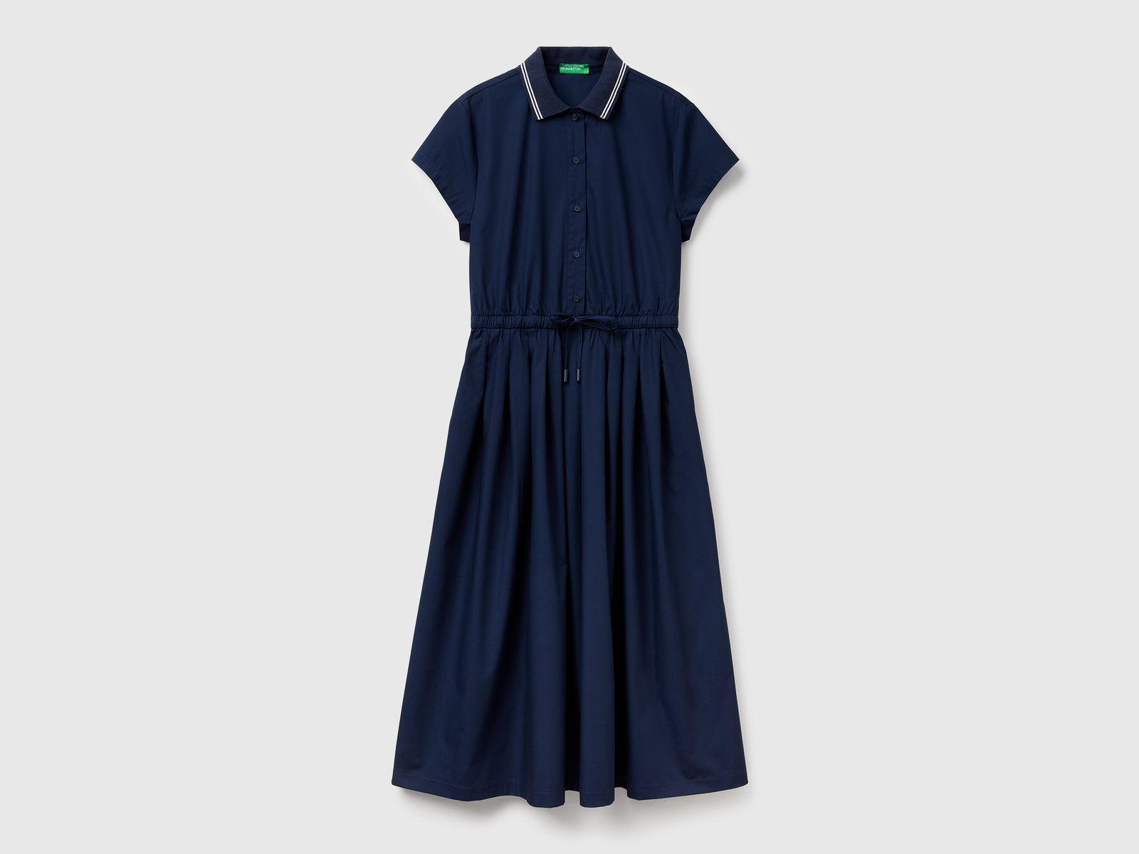 Vestito con colletto da donna blu scuro | Benetton Outlet