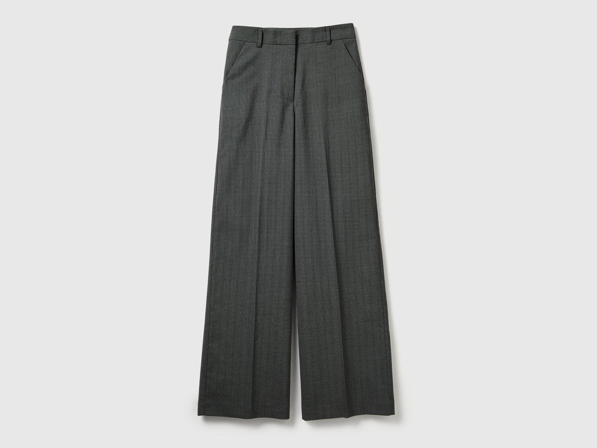 Pantaloni ampi gessati