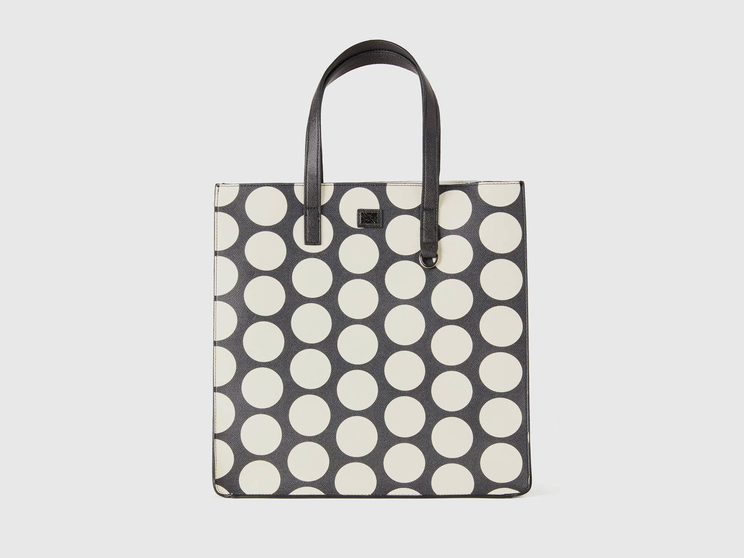 Shopping bag a pois da donna nero | Benetton Outlet