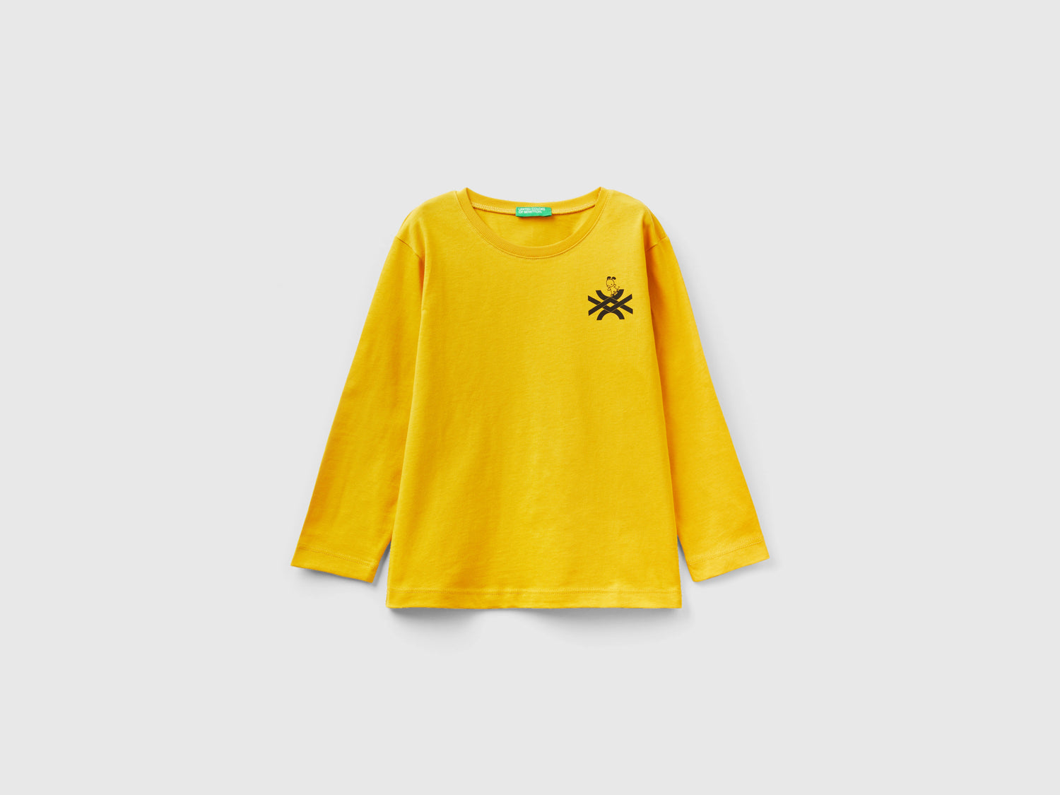 T-shirt manica lunga con logo da bimbo giallo | Benetton Outlet