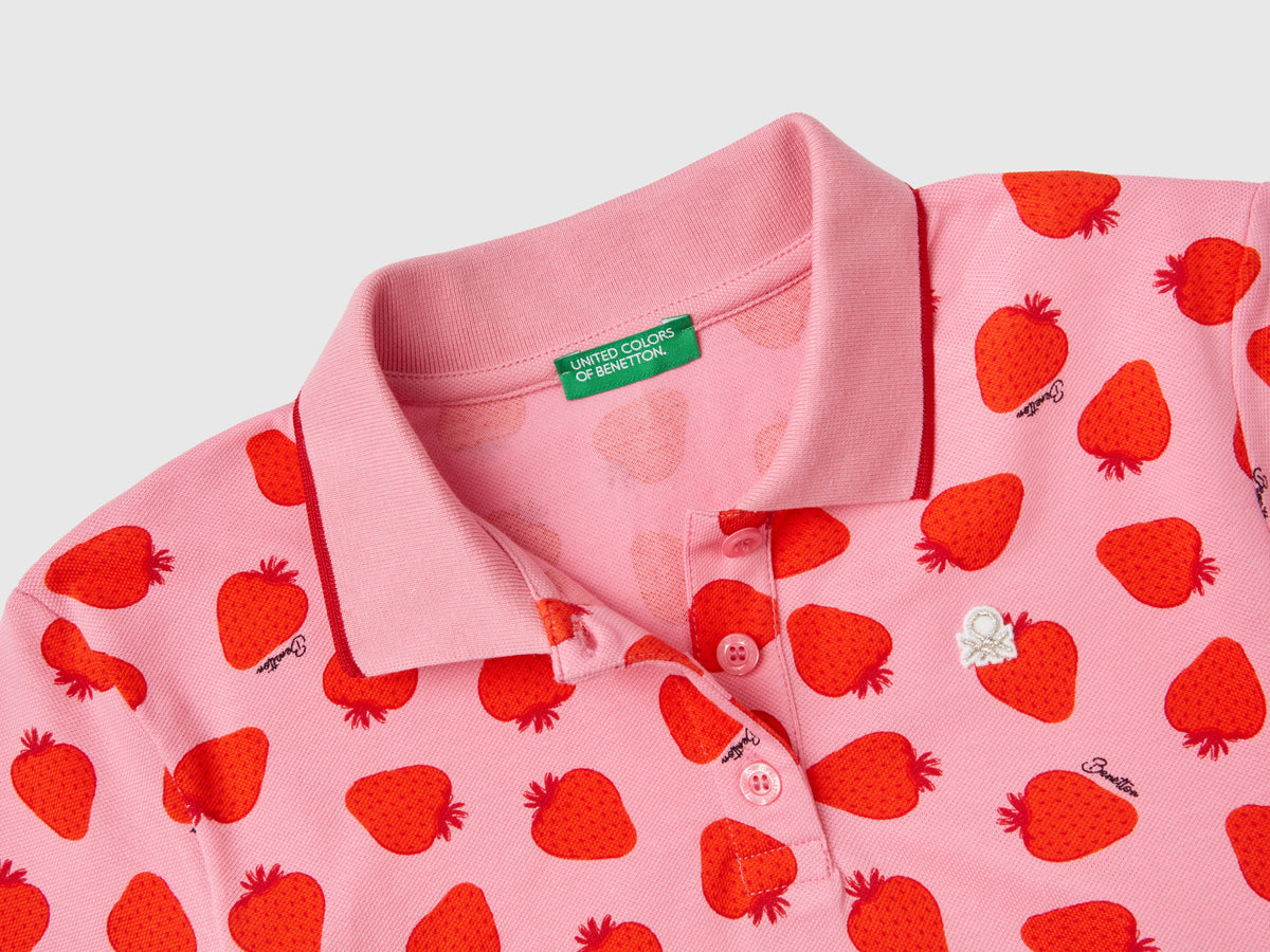 Polo con pattern fragole