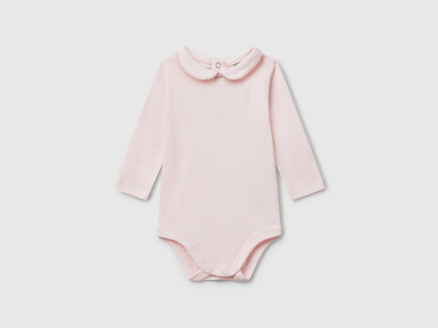 Body con colletto in cotone da neonato rosa | Benetton Outlet