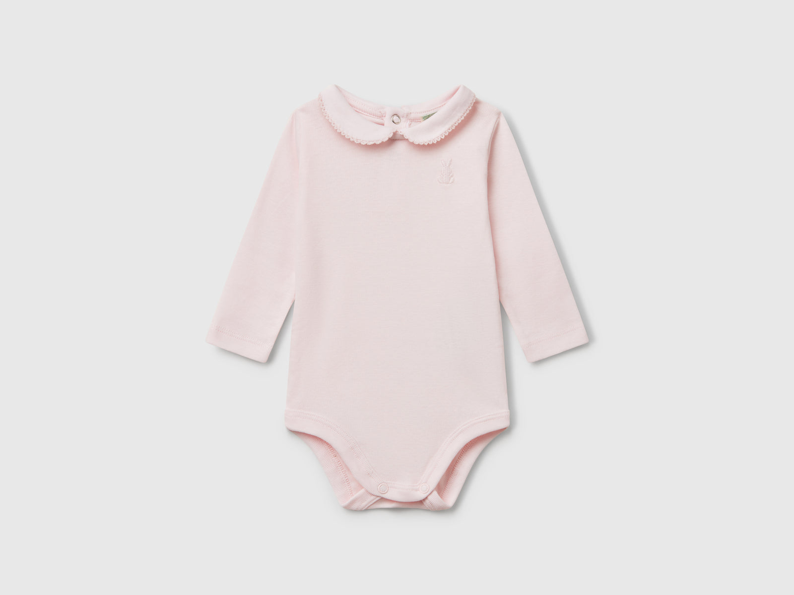 Body con colletto in cotone da neonato rosa | Benetton Outlet