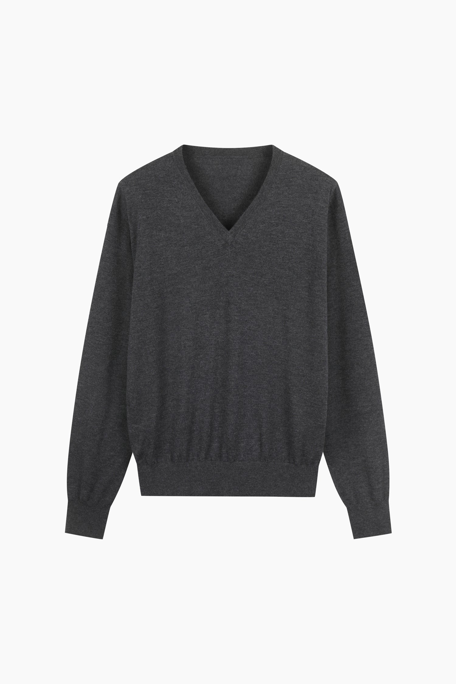 Maglia 100% lana con scollo a V da donna grigio scuro | Sisley Outlet