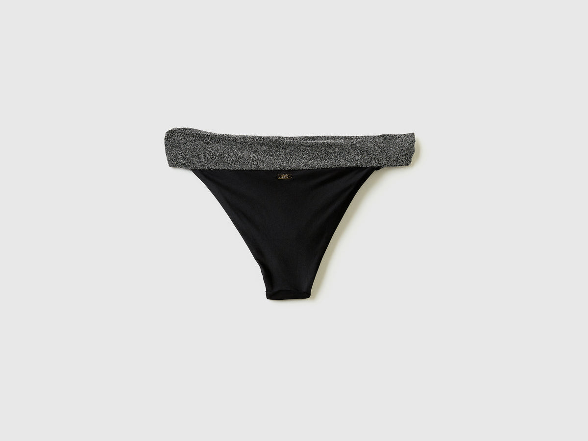 Slip mare in lycra lucida elasticizzata con fusciacca in vita in lurex