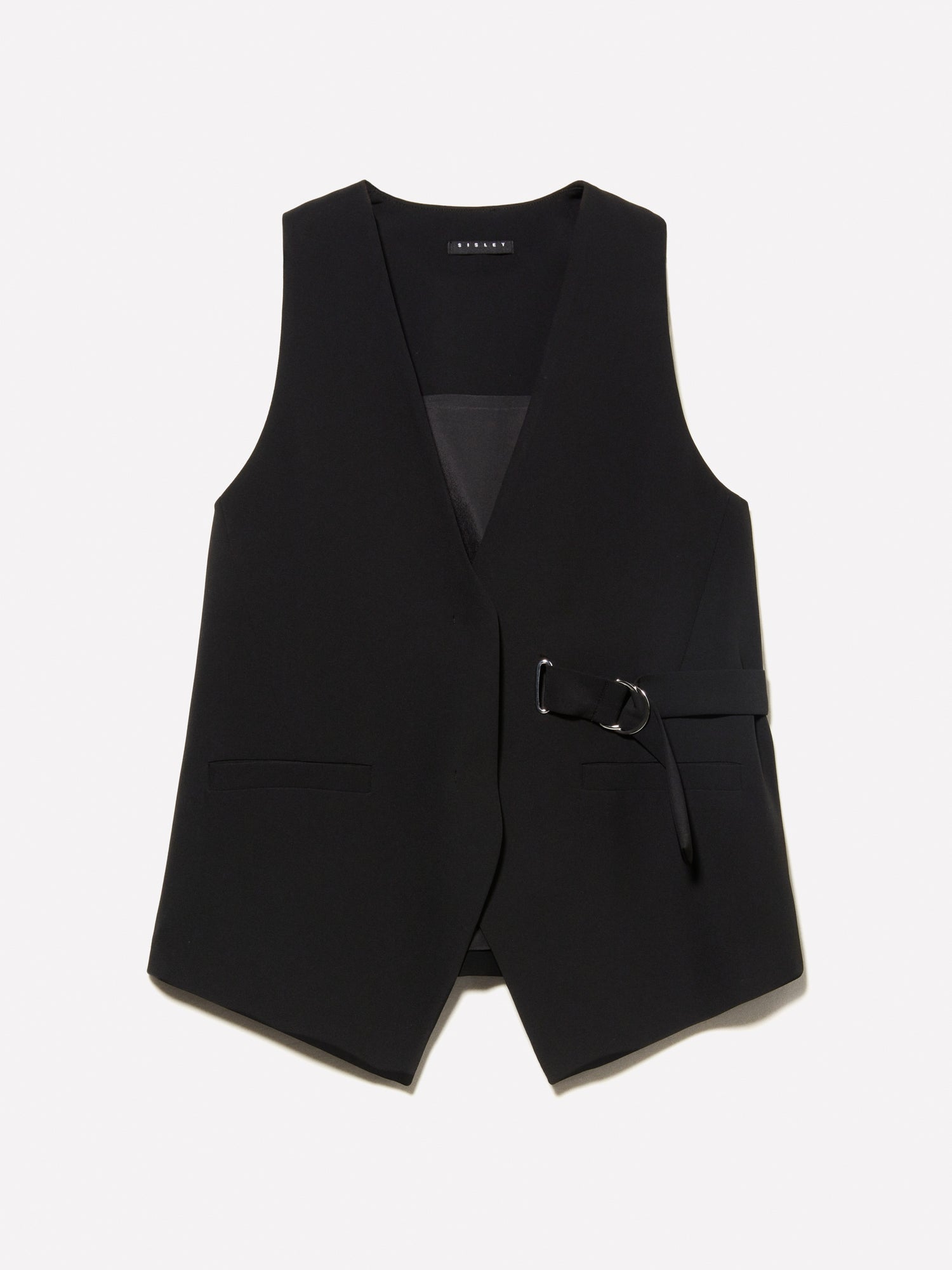 Gilet con cinturino da donna nero | Sisley Outlet