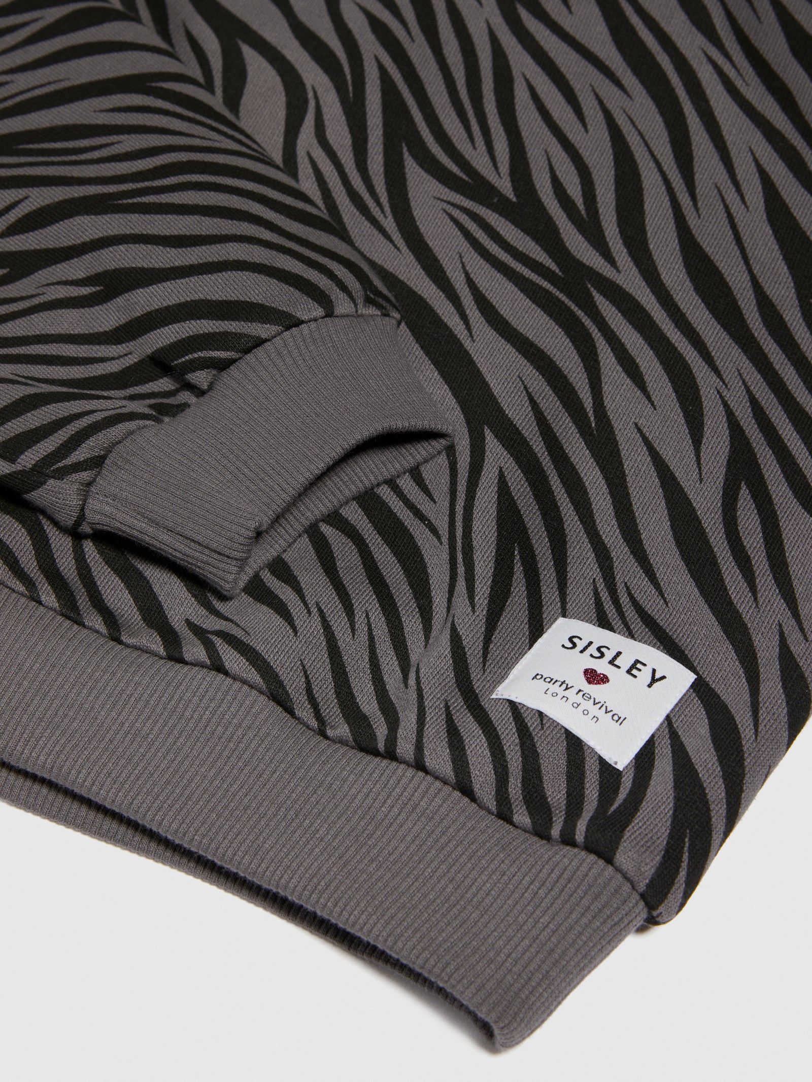 Felpa cropped animalier da bambina grigio 2 | Sisley young Outlet