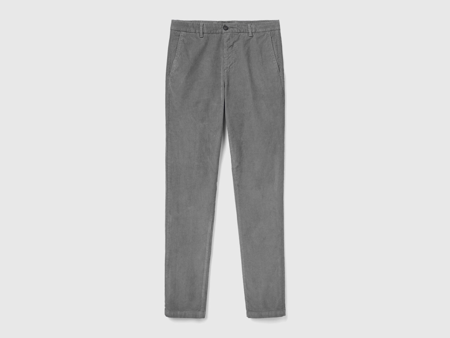 Pantaloni in velluto stretch da uomo grigio chiaro | Benetton Outlet