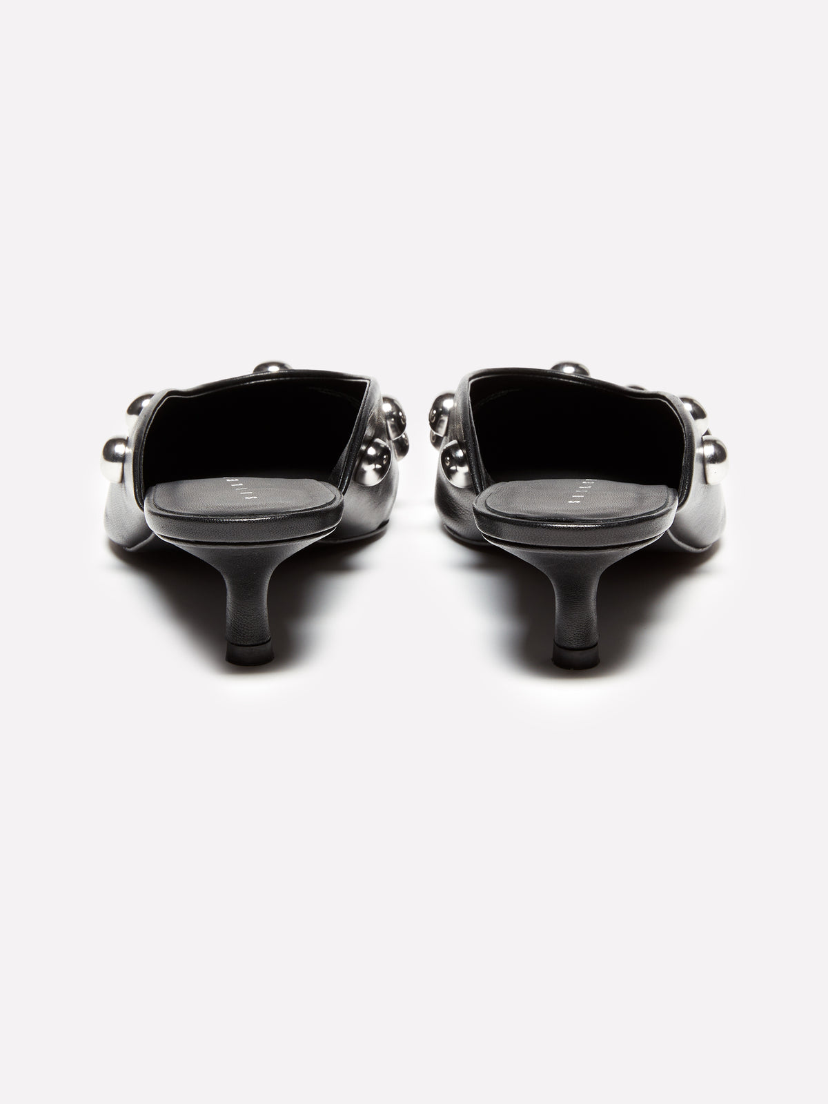 Mules 100% pelle con cabochon