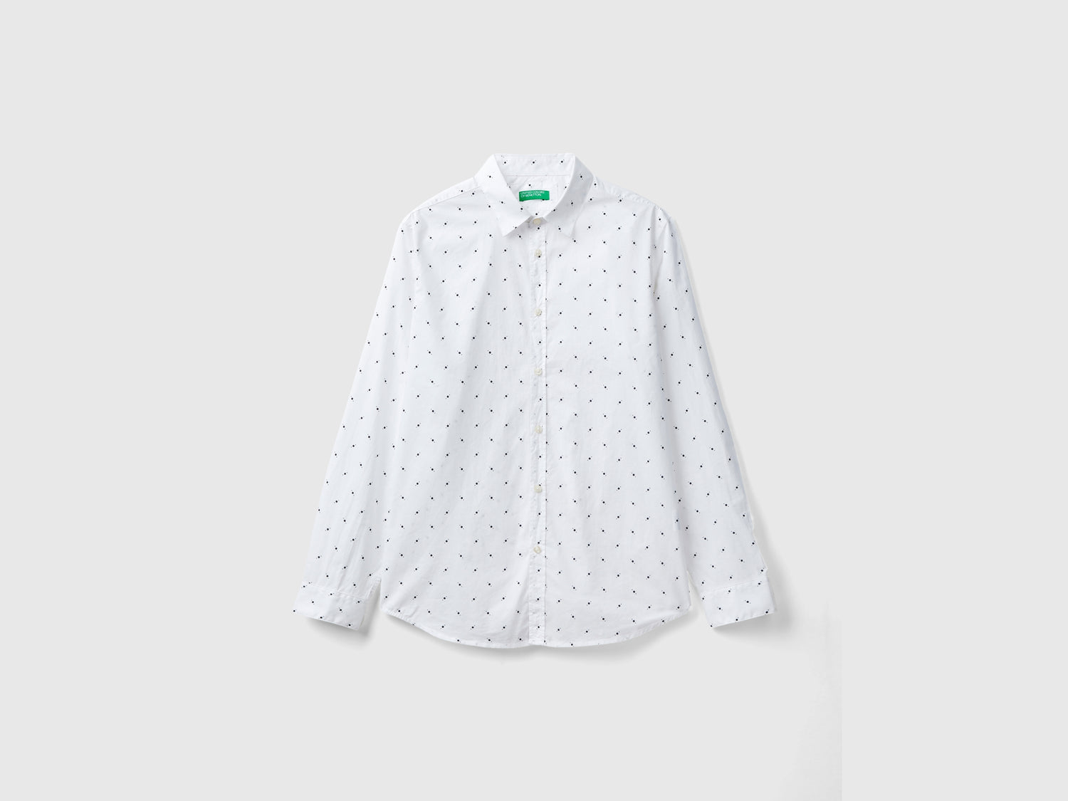 Camicia fantasia slim fit da uomo bianco | Benetton Outlet