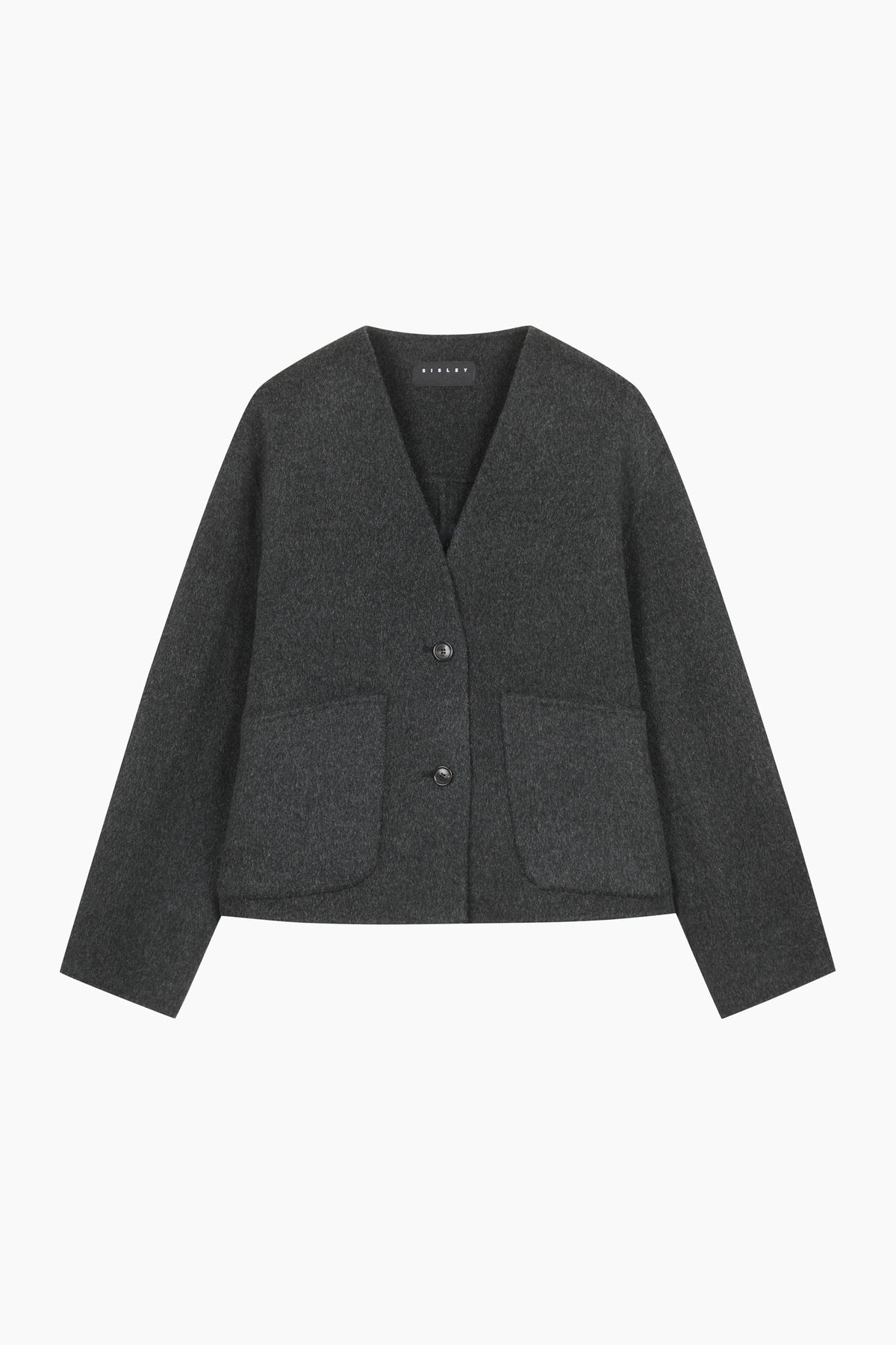 Cardigan corto in lana leggera con scollo a V