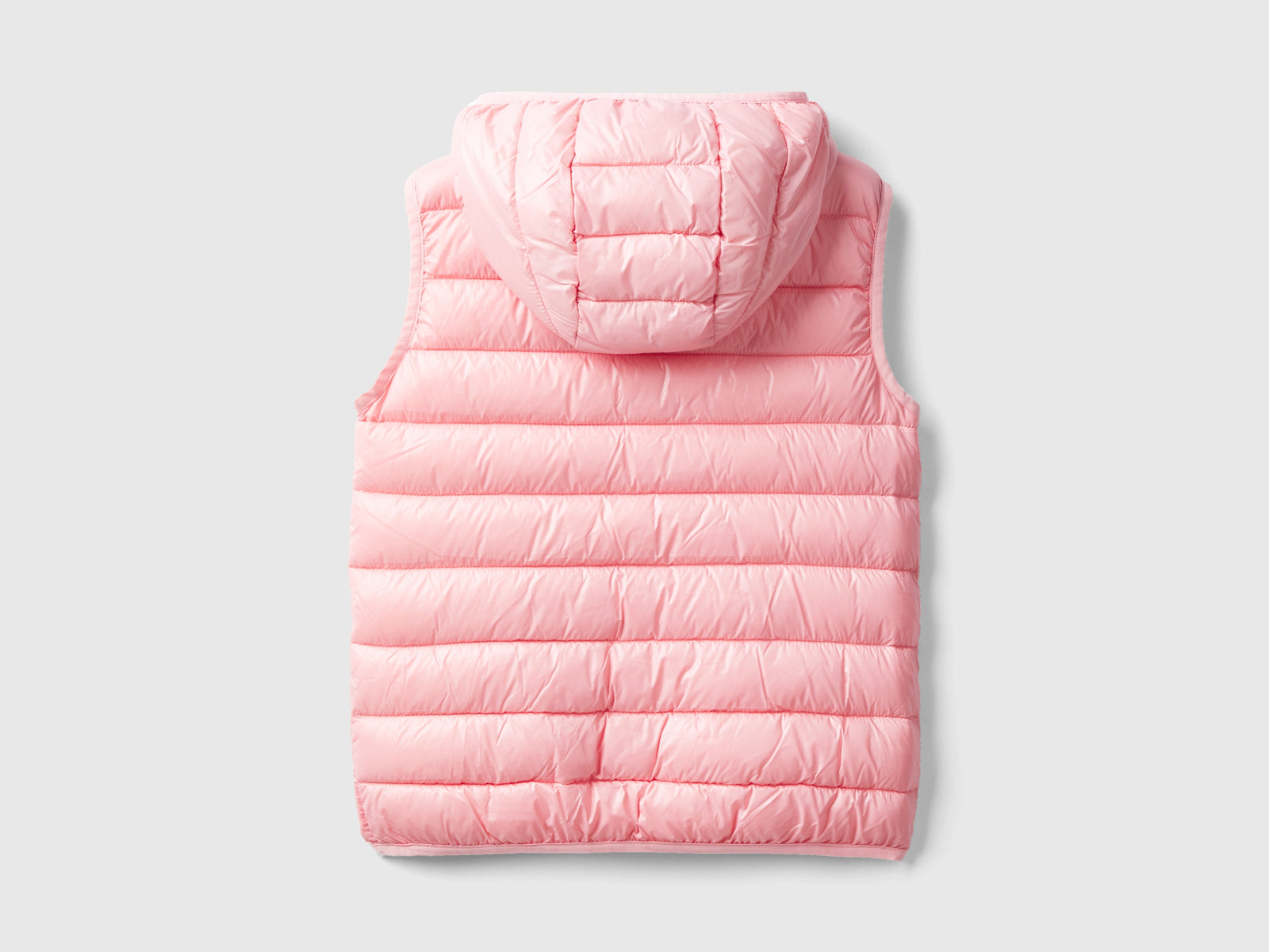 Gilet imbottito con cappuccio da bambina rosa 2 | Benetton Outlet