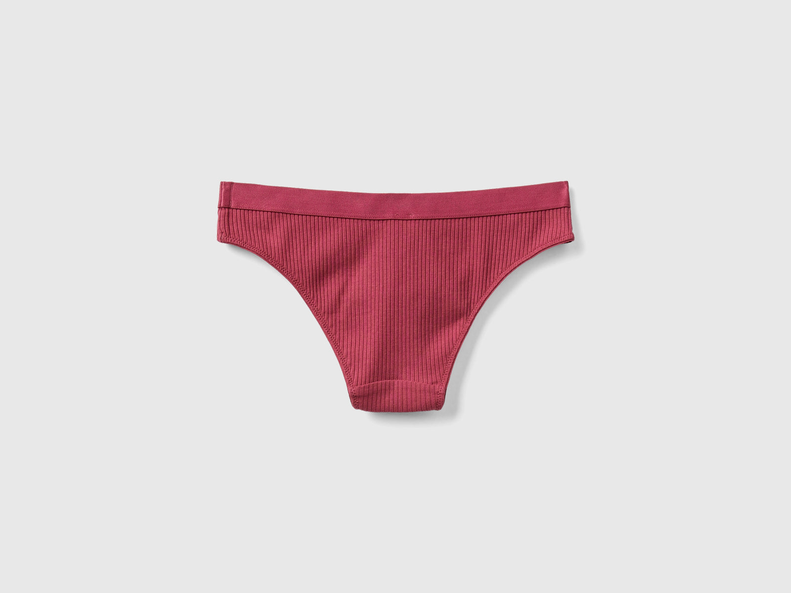 Slip fianco basso a costine da donna malva scuro 2 | Benetton Outlet
