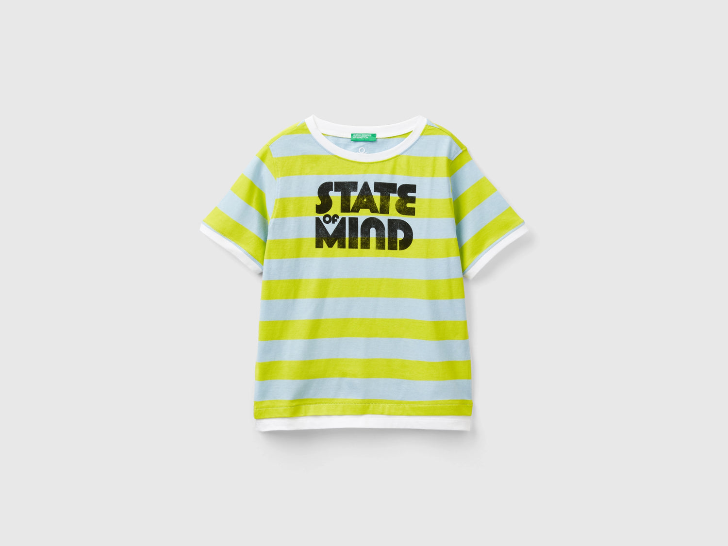 Maglietta a righe con slogan da bambino multi-color | Benetton Outlet