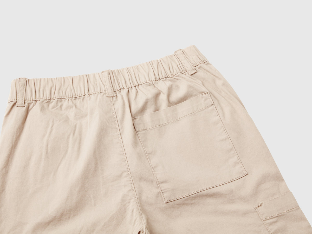 Pantaloni parachute in cotone stretch