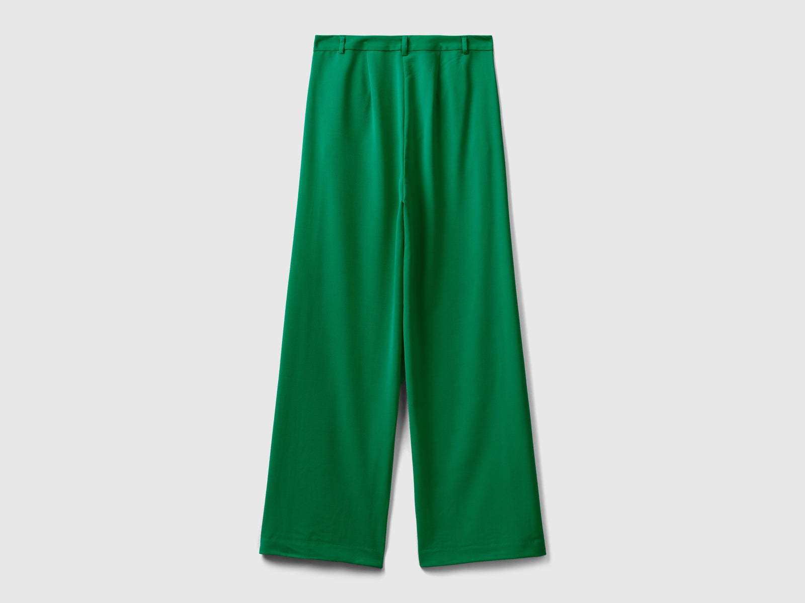 Pantaloni fluidi con gamba dritta da donna verde 2 | Benetton Outlet