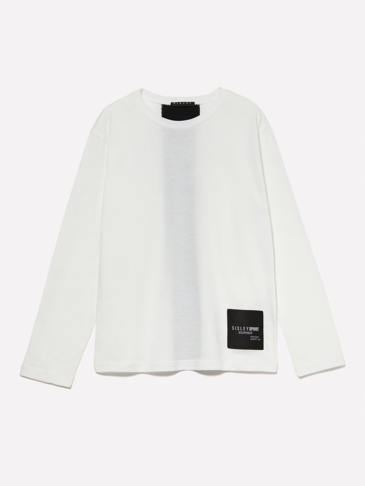 T-shirt 100% cotone bio con banda da bambino bianco | Sisley young Outlet