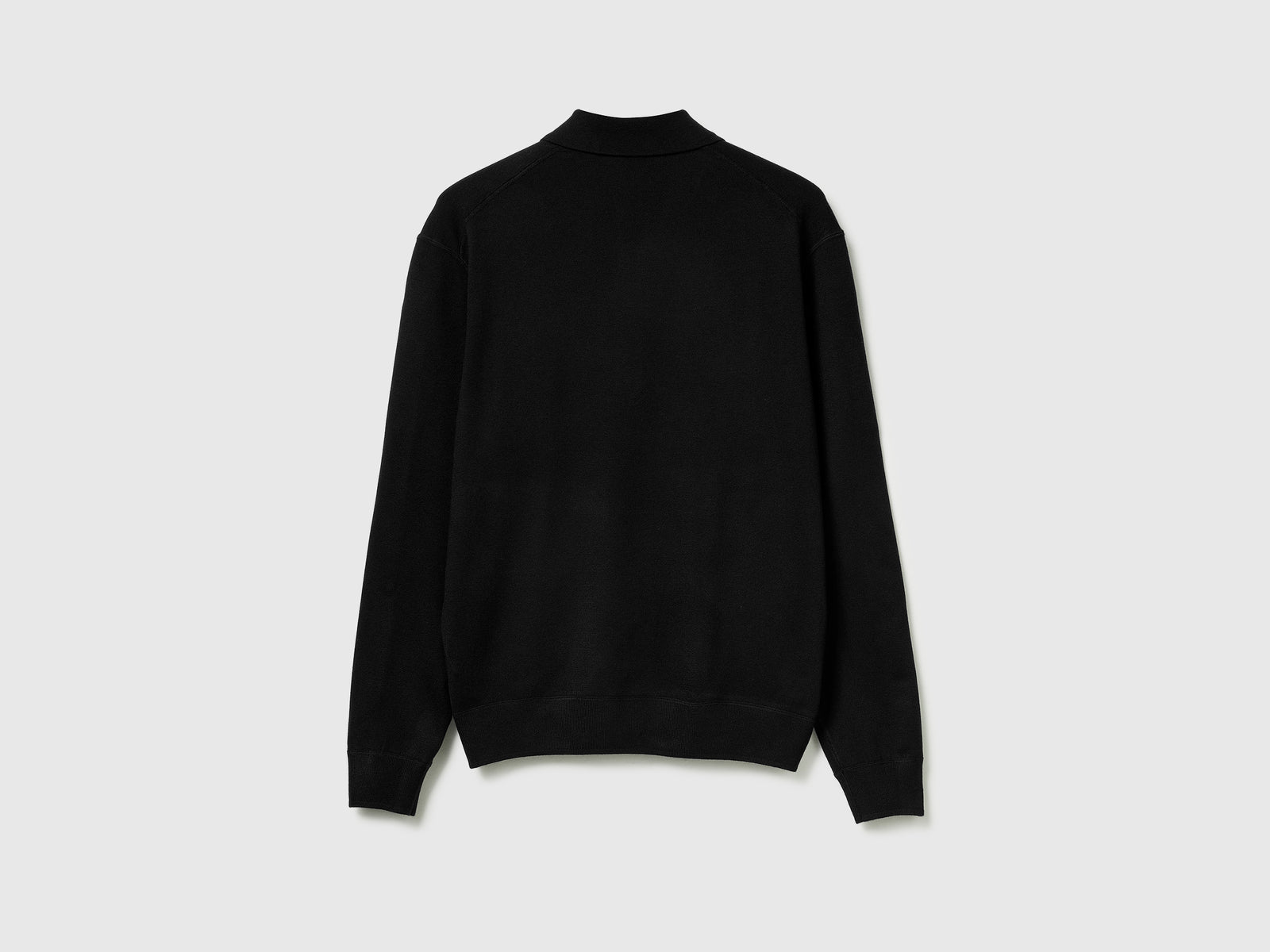 Polo in maglia di  misto viscosa da uomo nero 2 | Benetton Outlet