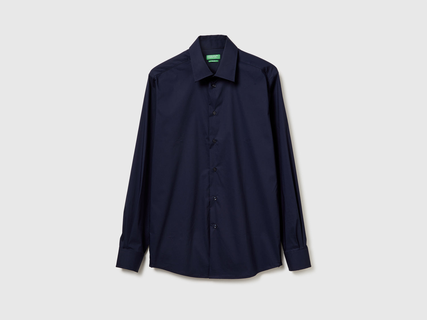 Camicia slim fit da uomo blu scuro | Benetton Outlet