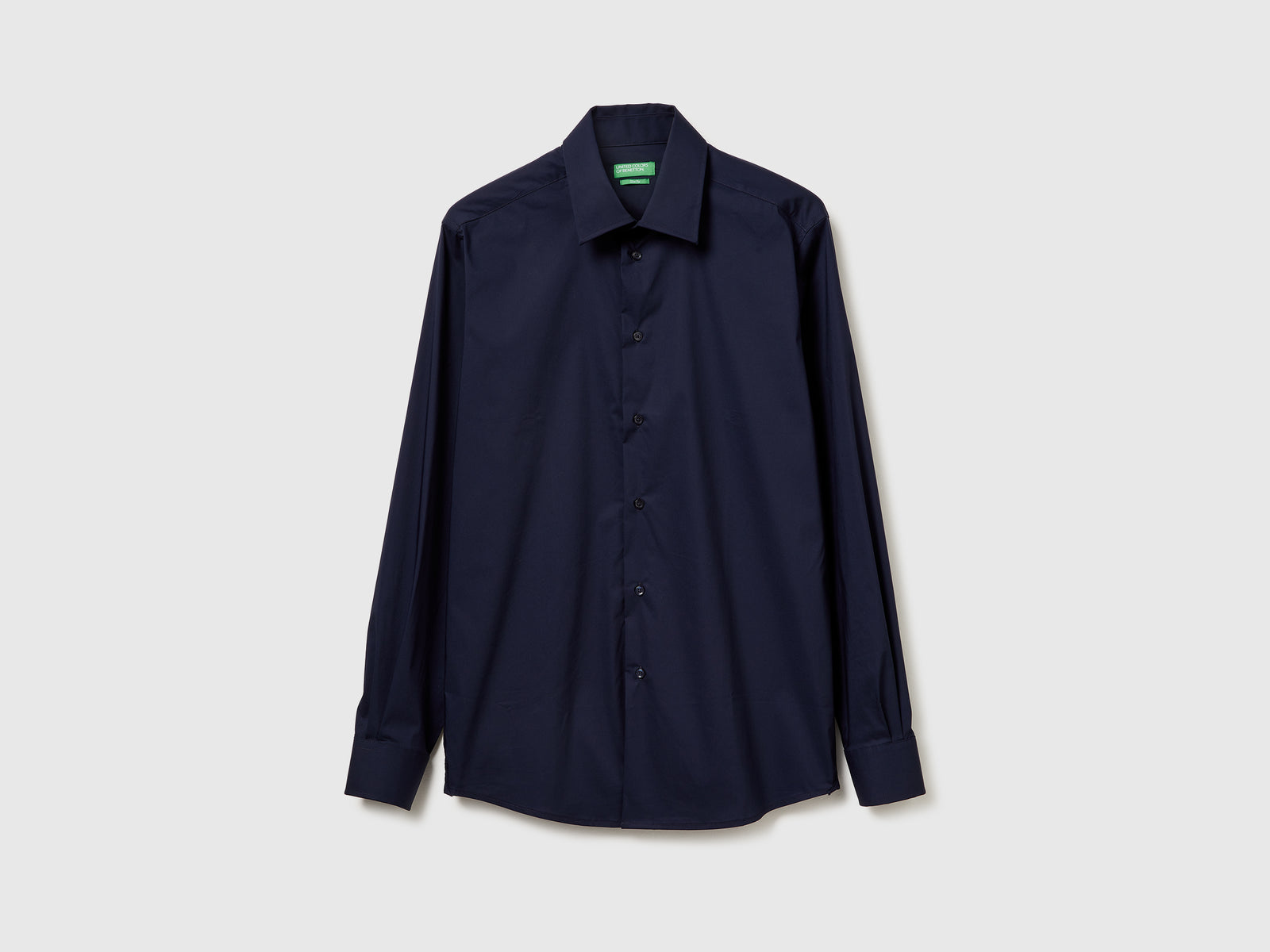 Camicia slim fit da uomo blu scuro | Benetton Outlet