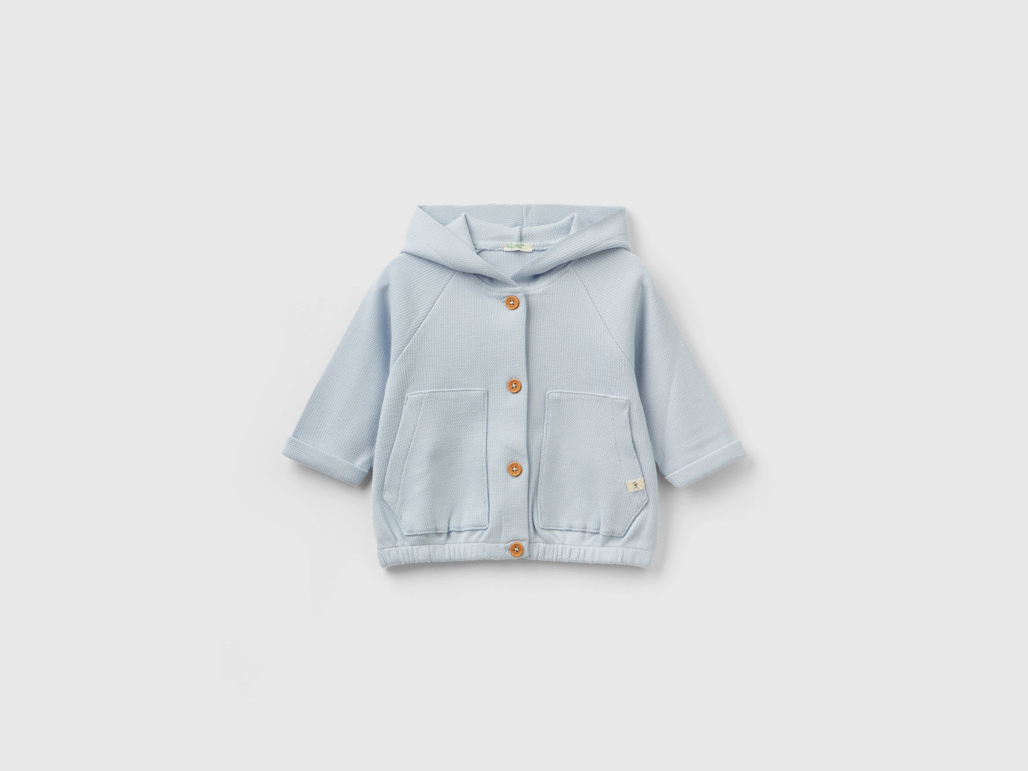 Felpa con cappuccio da neonato celeste | Benetton Outlet