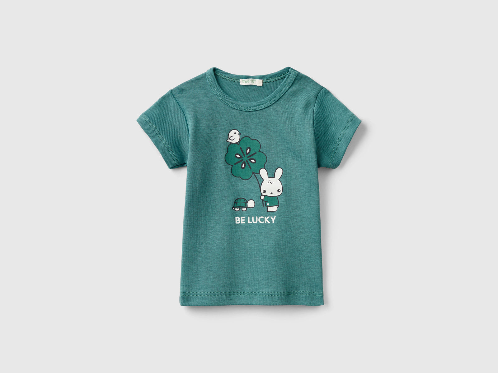 Maglietta 100% cotone biologico da neonato verde | Benetton Outlet