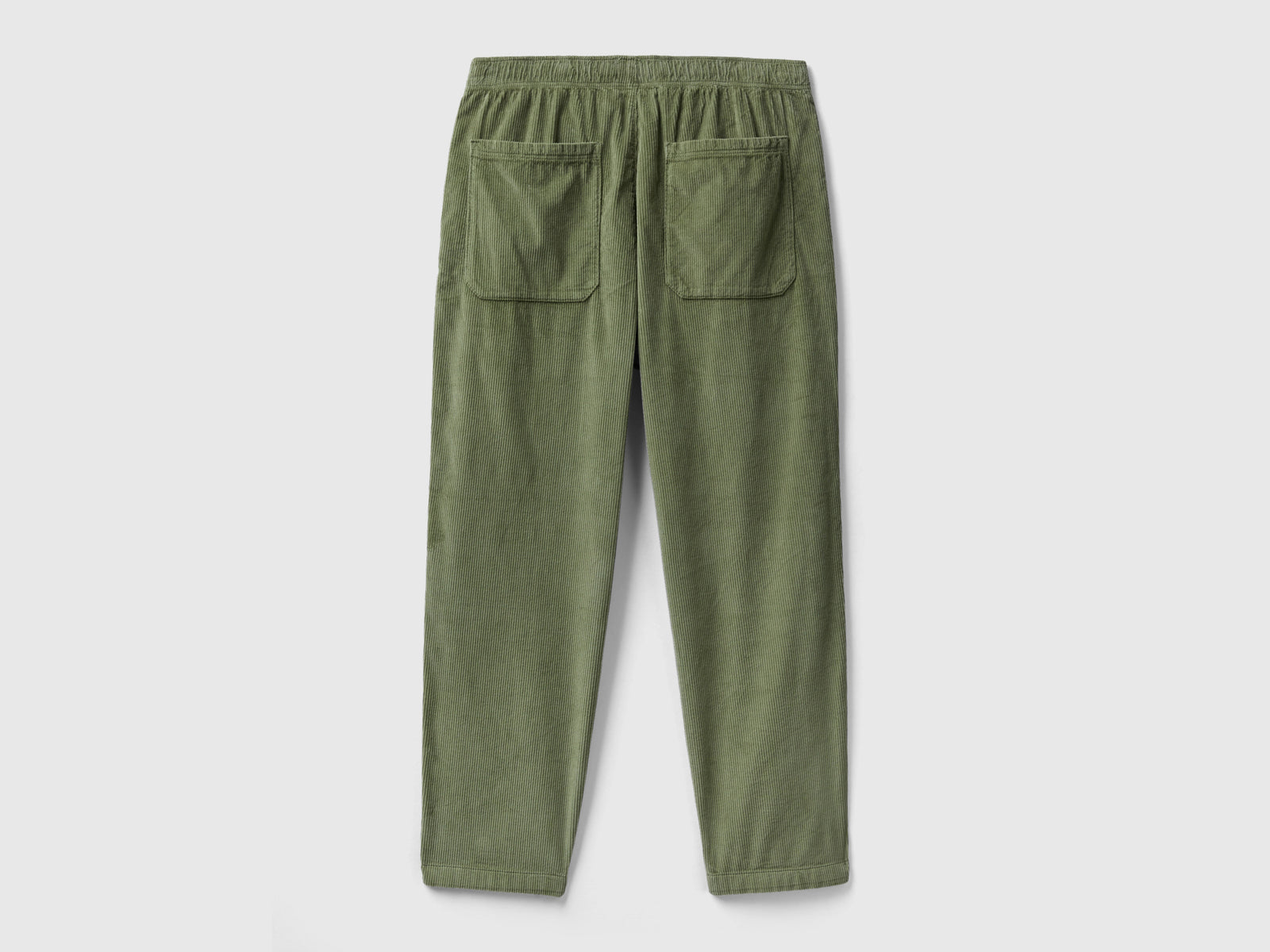 Joggers in velluto con coulisse da uomo verde militare 2 | Benetton Outlet