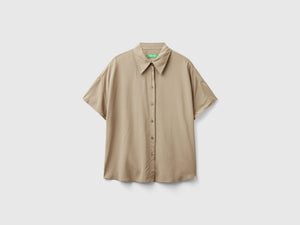 Camicia a manica corta in viscosa