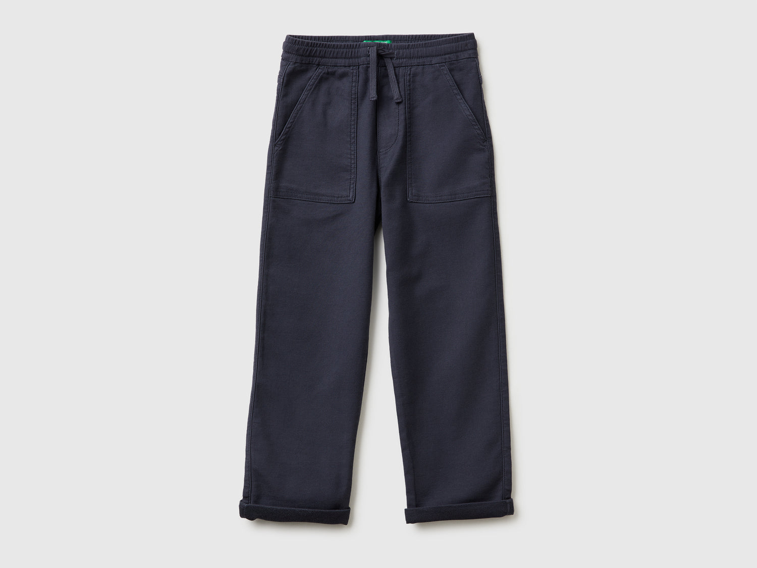 Joggers in misto cotone con coulisse da bambino avio | Benetton Outlet