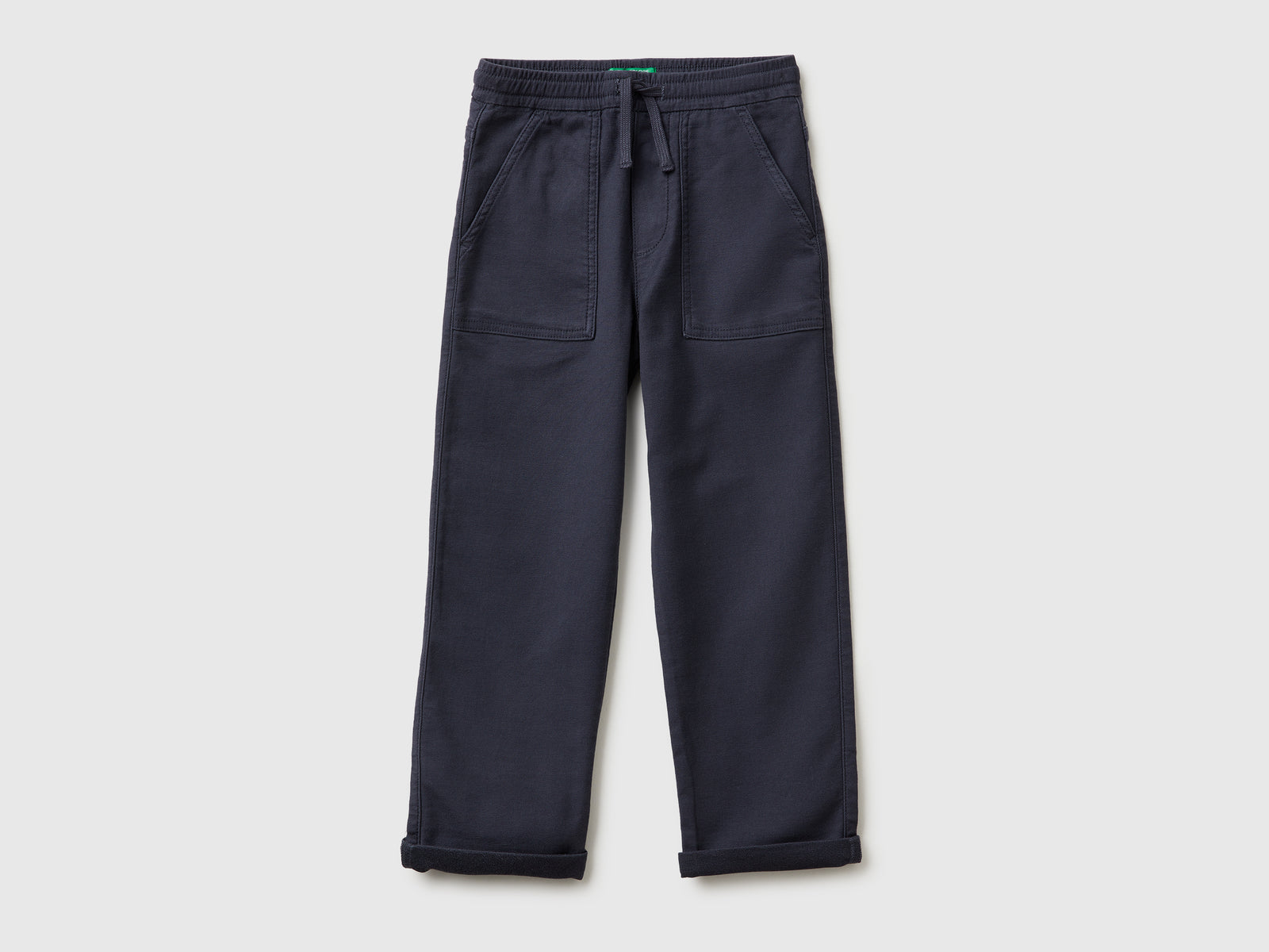 Joggers in misto cotone con coulisse da bambino avio | Benetton Outlet