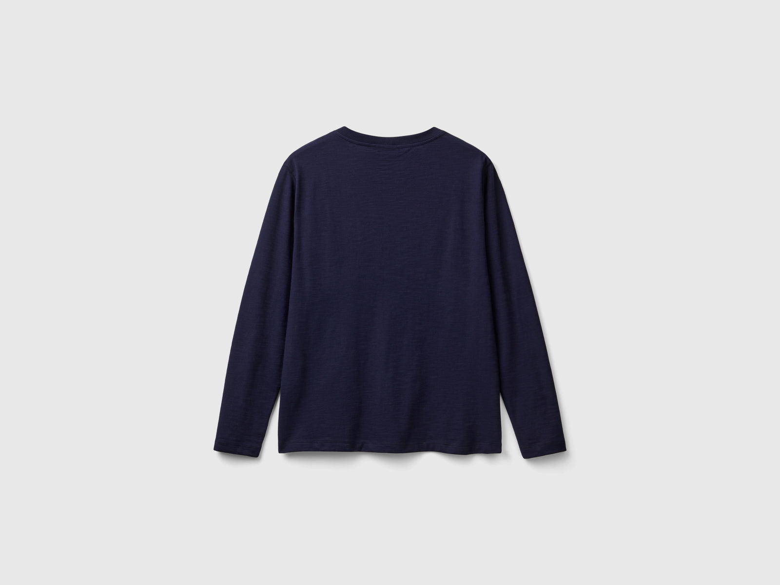 T-shirt manica lunga in cotone leggero da donna blu scuro 2 | Benetton Outlet