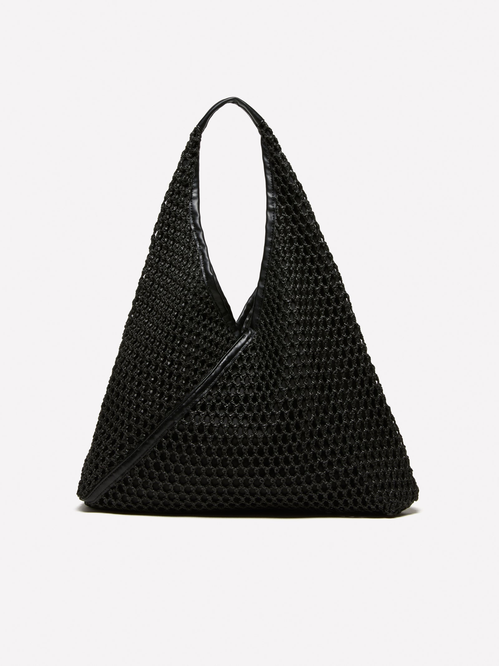 Crochet-look tote bag da donna nero 2 | Sisley Outlet
