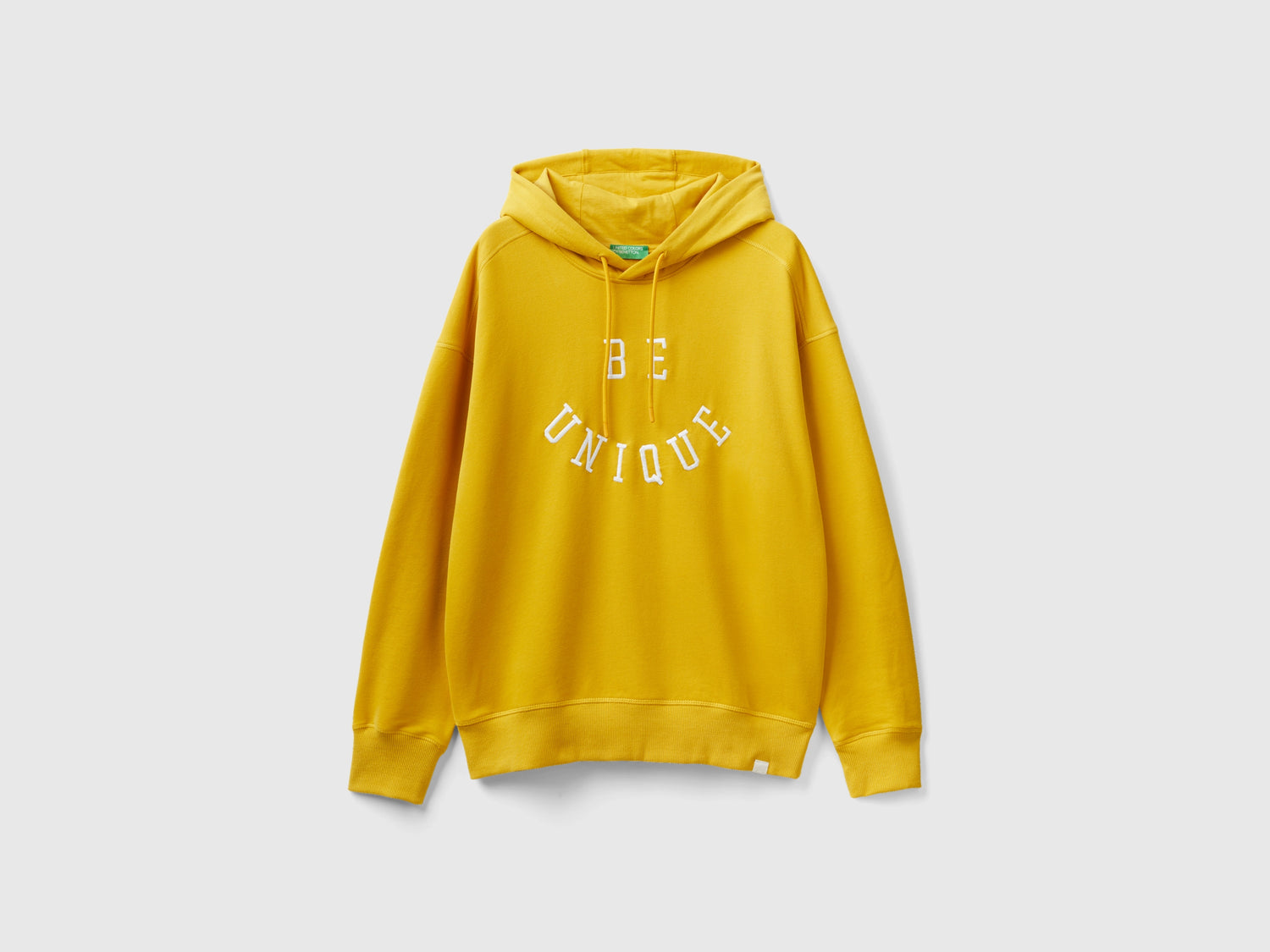 Felpa con cappuccio e stampa da uomo giallo | Benetton Outlet