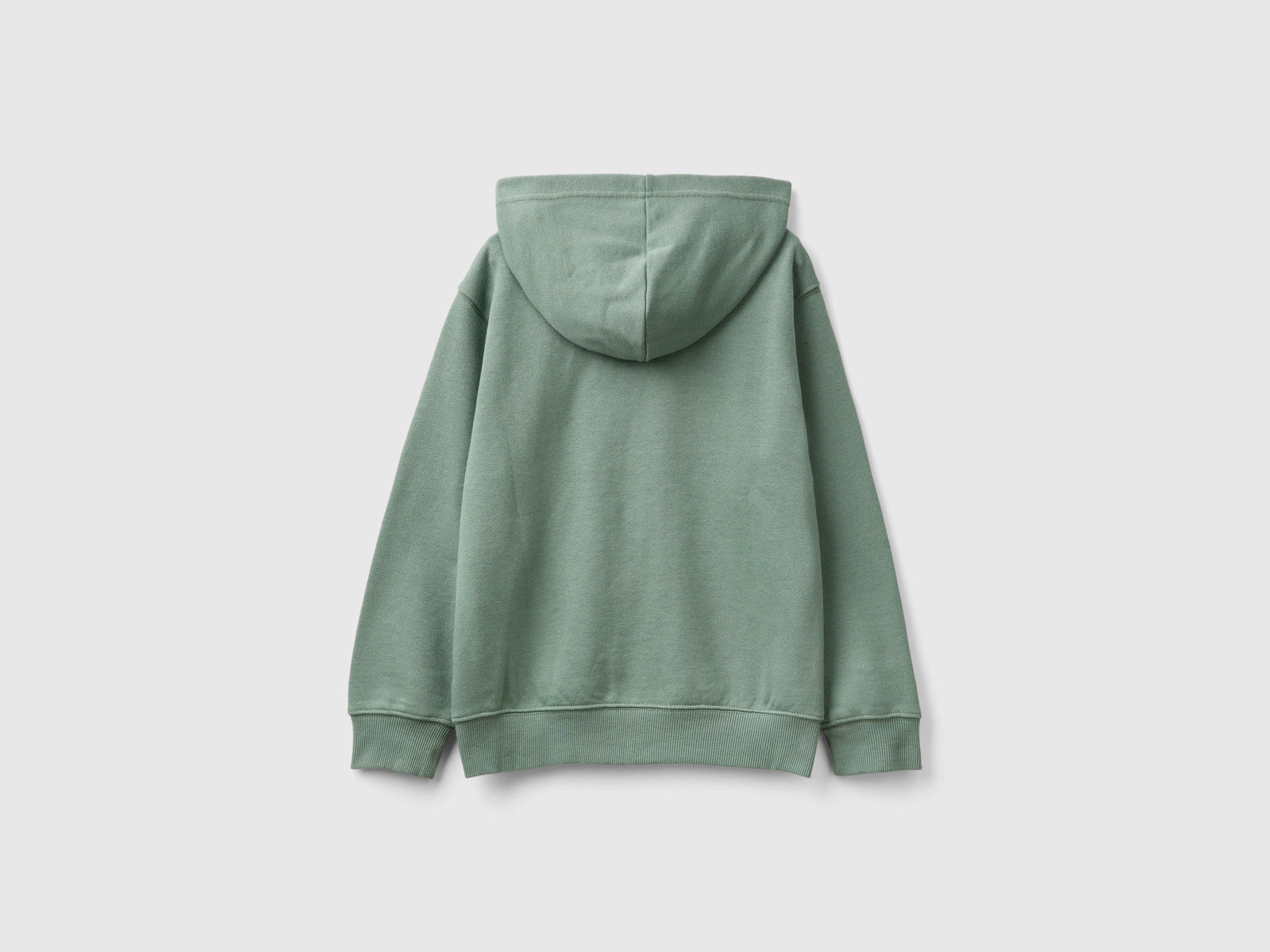 Felpa con zip e ricamo logo da bambino verde chiaro 2 | Benetton Outlet