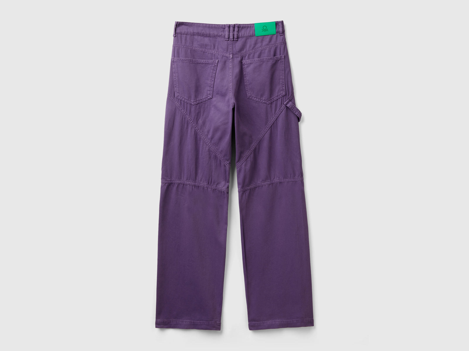 Pantaloni cargo in cotone da donna lilla 2 | Benetton Outlet